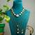 Silver stone gold plated necklace set