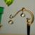 Silver stone gold plated earrings