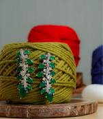 Green stone gold plated earrings