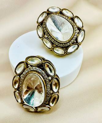 Silver stone gold plated earrings 2