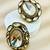 Silver stone gold plated earrings