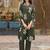 Floral Printed Shirt Collar A-Line Kurta With Pyjama