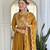 Women's Gorgeous Embroidery Vichitra Silk Fabric Flared Kurta Pant with Dupatta Set