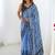 Light blue chinon printed party wear saree