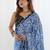 Light blue chinon printed party wear saree