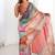 Multi color chinon printed party wear saree