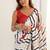 Off white chinon printed party wear saree