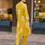 Floral Printed Shirt Collar A-Line Kurta With Pyjama