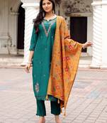 Women Viscos Weaving Hand & Threadwork Kurta With Trousers & With Dupatta