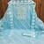 Women's sky blue unstitched thread embroidery chanderi cotton dress material (cp9101sbl)