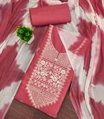Women's pink thread embroidery pc cotton dress material
