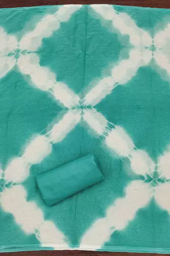 Women's sea green thread embroidery pc cotton dress material