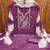 Women's purple unstitched thread sequence embroidery pc cotton dress material (cp9103ppl)