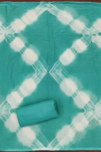 Women's sea green thread sequence embroidery pc cotton dress material