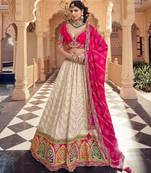 OFFWHITE MULTY WORK VISCOSE LEHENGA CHOLI FOR WEDDING