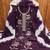 Women's purple unstitched thread sequence embroidery pc cotton dress material (cp9105ppl)