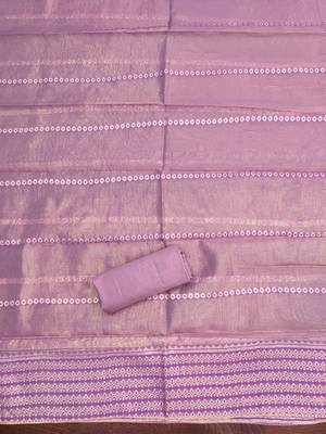 Women's levender woven sequence embroidery simmer buti jacquard dress material 4