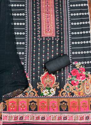 Women's multi print and mirror work rayon cotton dress material 2