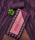 Women's multi print and mirror work rayon cotton dress material