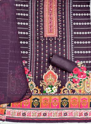 Women's multi print and mirror work rayon cotton dress material 2