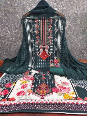 Women's multi print and mirror work rayon cotton dress material 3