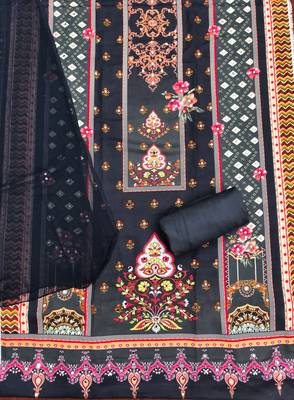 Women's multi print and mirror work rayon cotton dress material 2