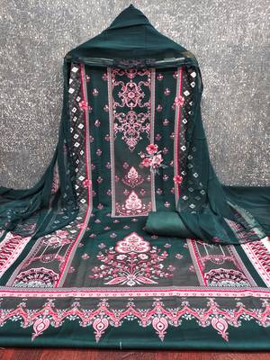 Women's multi print and mirror work rayon cotton dress material 3