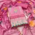 Women's pink heavy embroidery & digital print premium roman cotton dress material