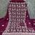 Women's purple unstitched heavy thread embroidery georgette dress material (cp9098ppl)