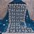 Women's teal blue unstitched heavy thread embroidery georgette dress material (cp9098tbl)