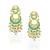 gold plated Blue stone chandbali earrings in Sterling Silver