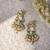 gold plated Blue stone chandbali earrings in Sterling Silver