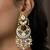 gold plated Blue stone chandbali earrings in Sterling Silver