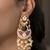gold plated  Pink stone chandbali earrings in Sterling Silver