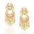 gold plated  Pink stone chandbali earrings in Sterling Silver