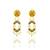 gold plated Multicolor pearl dangler earrings in Sterling Silver