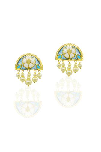 gold plated Multicolor stud earrings in Sterling Silver