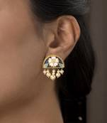 gold plated Multicolor stud earrings in Sterling Silver