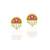 gold plated Multicolor stud earrings in Sterling Silver