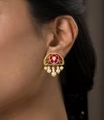 gold plated Multicolor stud earrings in Sterling Silver