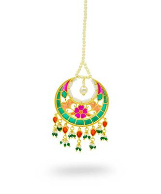 gold plated Multicolor mangtikka in Sterling Silver 2
