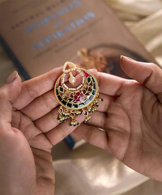 gold plated Multicolor mangtikka in Sterling Silver 5