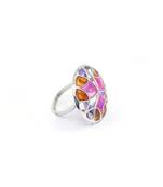 Silver Plated Multicolor stone ring in Sterling Silver
