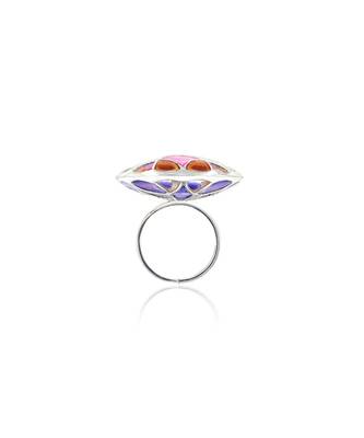 Silver Plated Multicolor stone ring in Sterling Silver 3