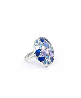 Silver plated Blue stone ring in Sterling Silver 1