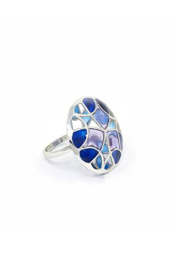 Silver plated Blue stone ring in Sterling Silver