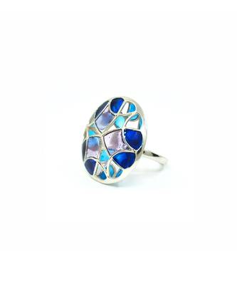 Silver plated Blue stone ring in Sterling Silver 2