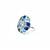 Silver plated Blue stone ring in Sterling Silver