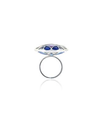 Silver plated Blue stone ring in Sterling Silver 3