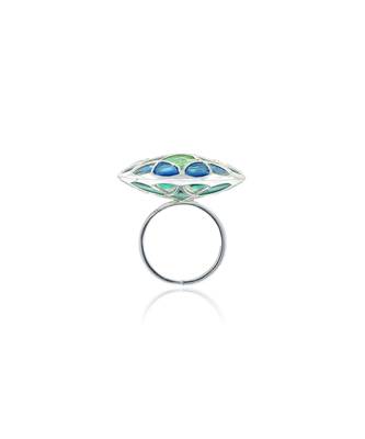 Silver plated Multicolor stone ring in Sterling Silver 3